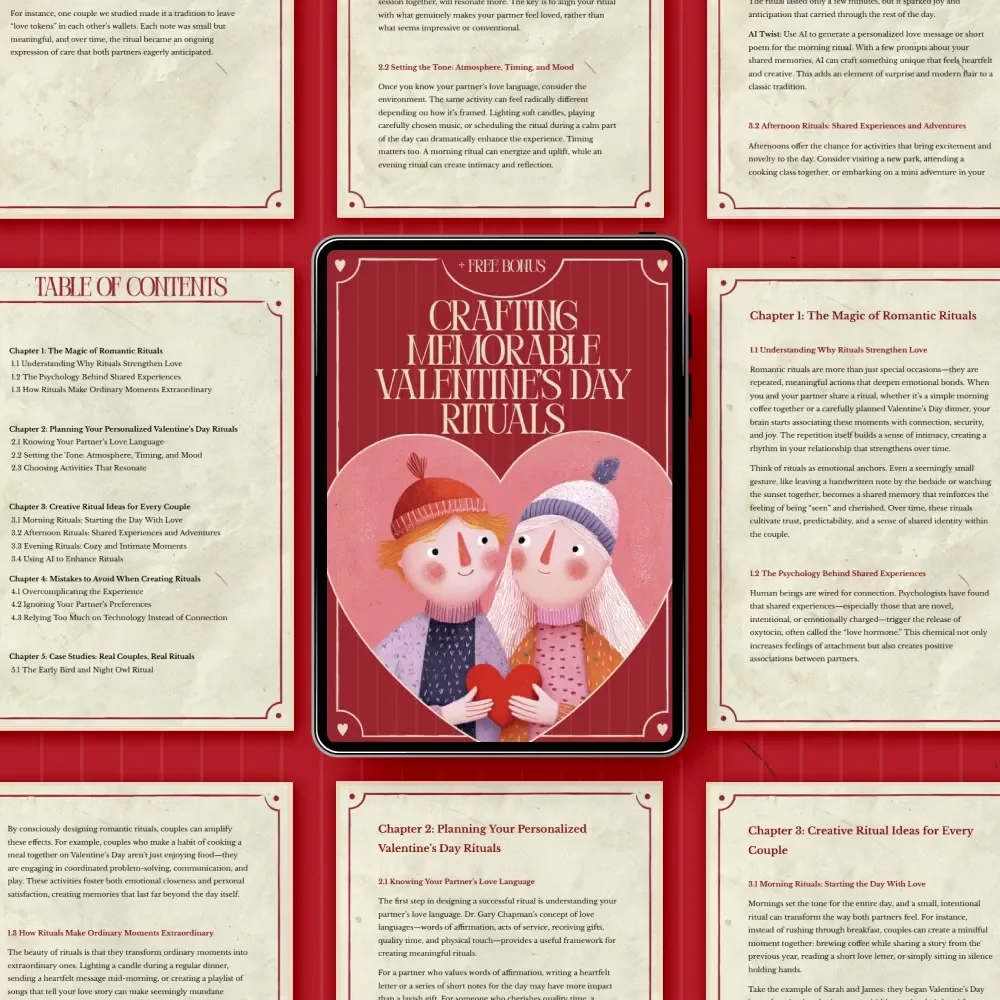 Crafting Memorable Valentine’s Day Rituals – A Romantic eBook Guide on How to Create Romantic Rituals for Valentine’s Day, Couples Connection & Love Traditions