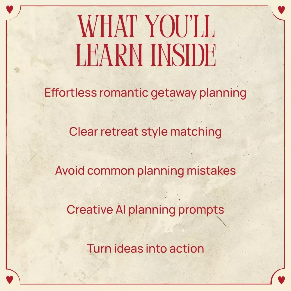 Love Away Together – A Romantic Planning Guide with Couples Retreat Ideas for Valentine’s | Digital Download