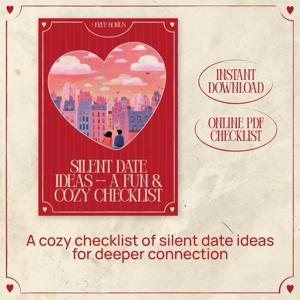 Silent Date Ideas — A Fun & Cozy Checklist | Silent Date Ideas for Couples, Quiet Date Night Activities, Digital Download