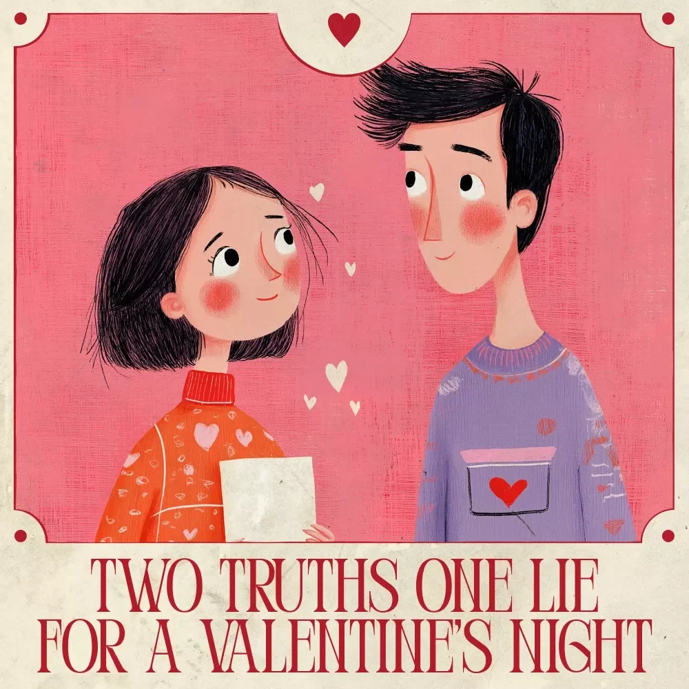 Two Truths One Lie for a Valentine’s Night – Romantic Couple Game Guide | Digital Download