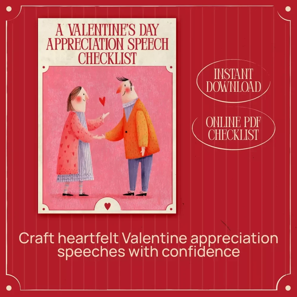 A Valentine’s Day Appreciation Speech Checklist – Valentine's Day Appreciation Speech Template for Heartfelt, Romantic & Meaningful Words