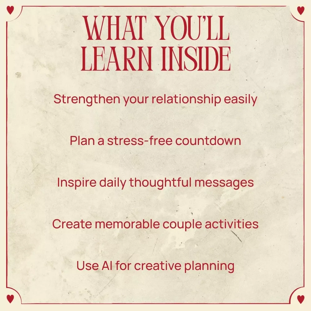 A Love Filled Countdown You Create Together | Valentine’s Day Relationship Guide, Digital Download eBook, Creative Countdown Calendar, Couple Activities & Daily Prompts