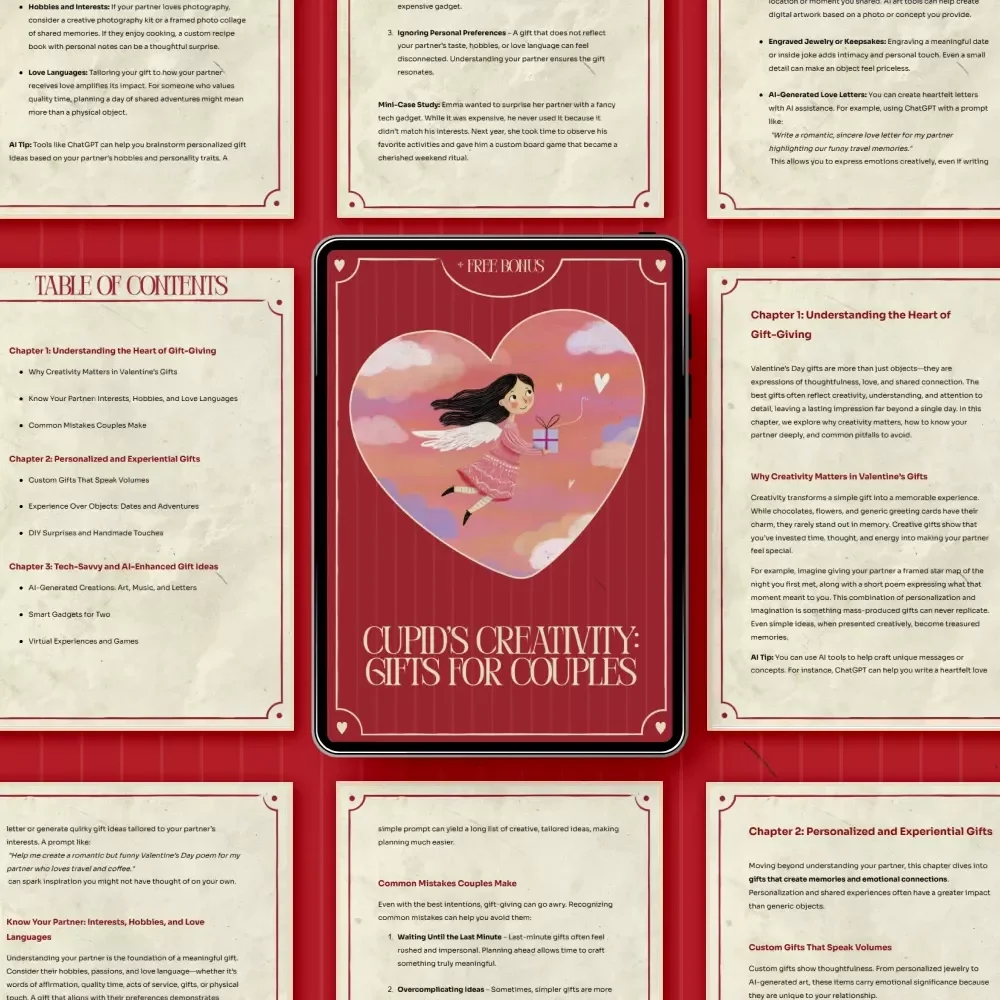 Cupid’s Creativity: Gifts for Couples – A Romantic Guide to Creative Valentine’s Gifts for Couples, Personalized Ideas, Experiences & Tech-Inspired Surprises