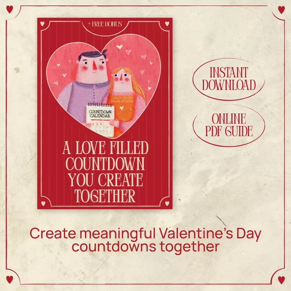 A Love Filled Countdown You Create Together | Valentine’s Day Relationship Guide, Digital Download eBook, Creative Countdown Calendar, Couple Activities & Daily Prompts