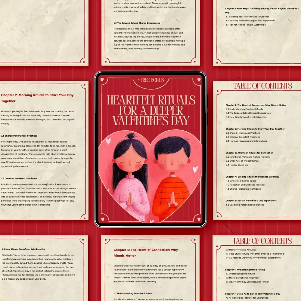 Heartfelt Rituals for a Deeper Valentine’s Day – Romantic Connection Guide, Daily Love Rituals eBook, Valentine’s Day Relationship Workbook