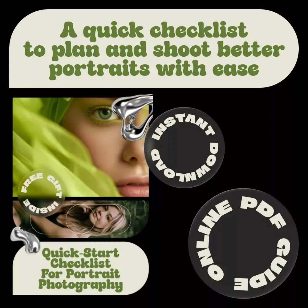 Quick-Start Checklist for Portrait Photography | Easy Portrait Photography Start Tips for Beginners & Creatives | Printable Digital Checklist