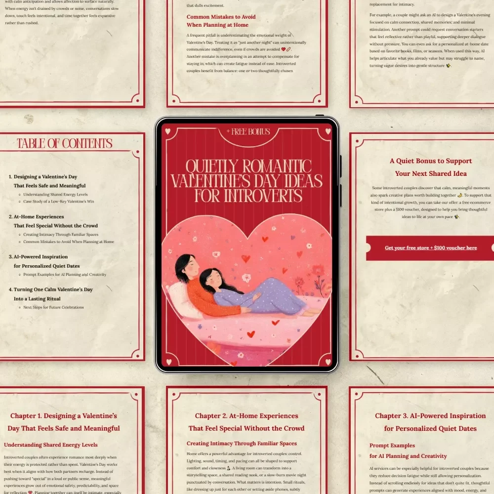 Quietly Romantic Valentine’s Day Ideas for Introverts | A Calm, Meaningful Guide to Valentine’s Day Experience Ideas for Introverted Couples