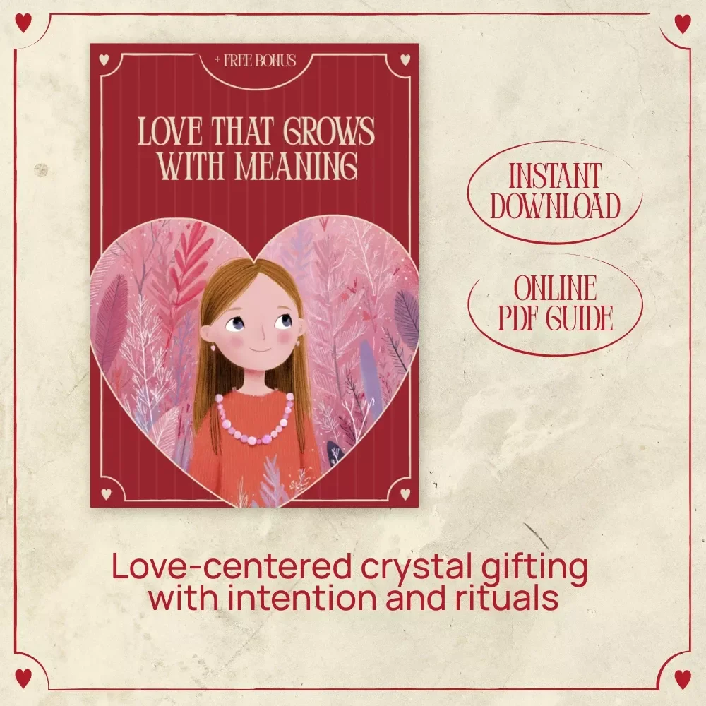 Love That Grows With Meaning – A Heartfelt Crystal Gifting Guide | Valentine’s Day eBook for Intentional Love & Connection | Valentine’s Day Crystal Gifts for Love