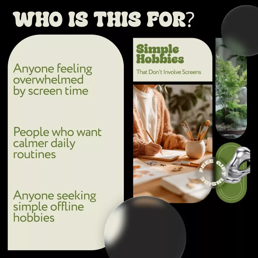 Simple Hobbies That Don't Involve Screens – A Practical Guide to Easy Hobbies Without Screens for Mindful Living, Offline Fun, and Real Connection