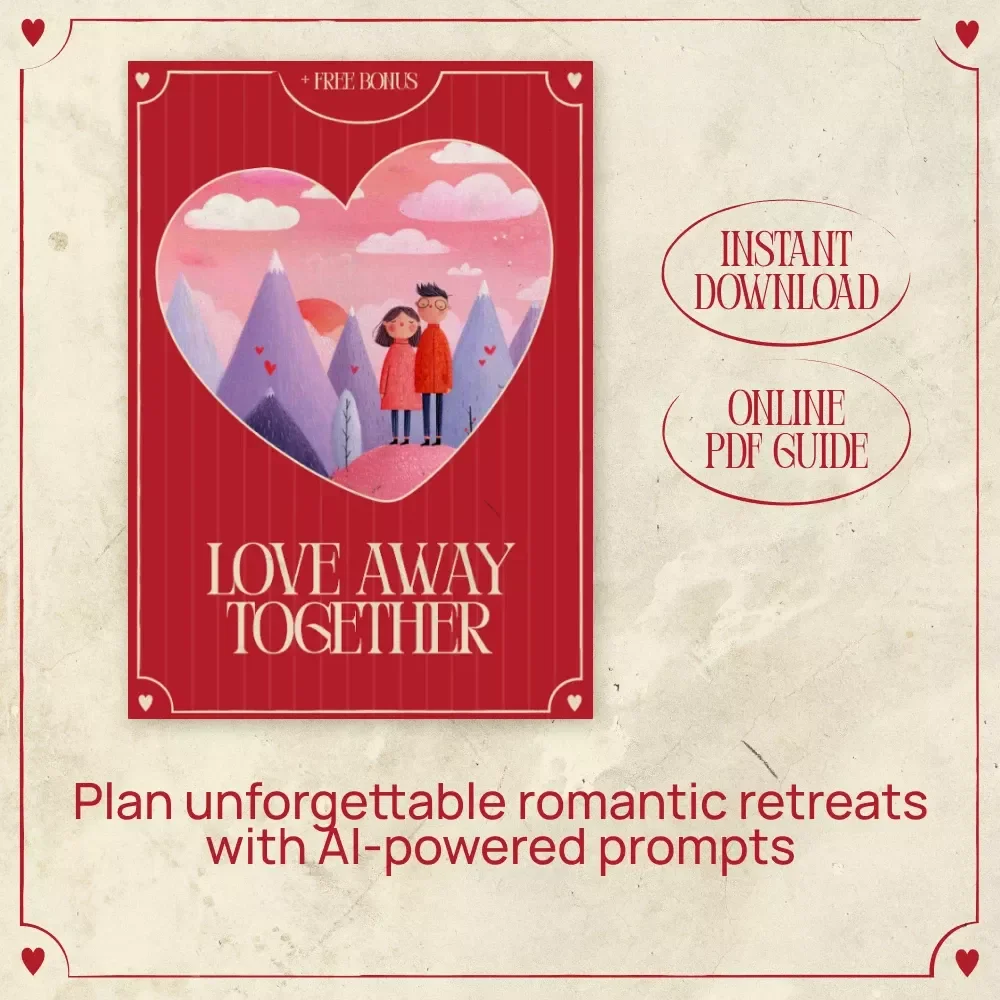 Love Away Together – A Romantic Planning Guide with Couples Retreat Ideas for Valentine’s | Digital Download