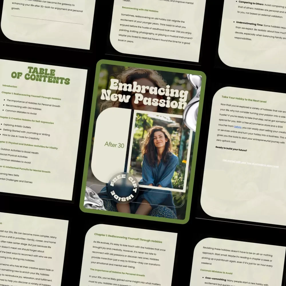 Embracing New Passions After 30 – A Practical eBook for Self-Discovery, Creativity, and Fresh ideas for people over 30