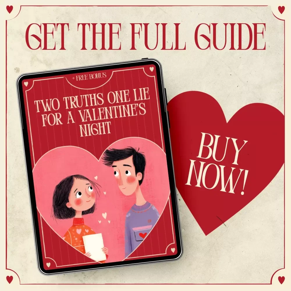 Two Truths One Lie for a Valentine’s Night – Romantic Couple Game Guide | Digital Download