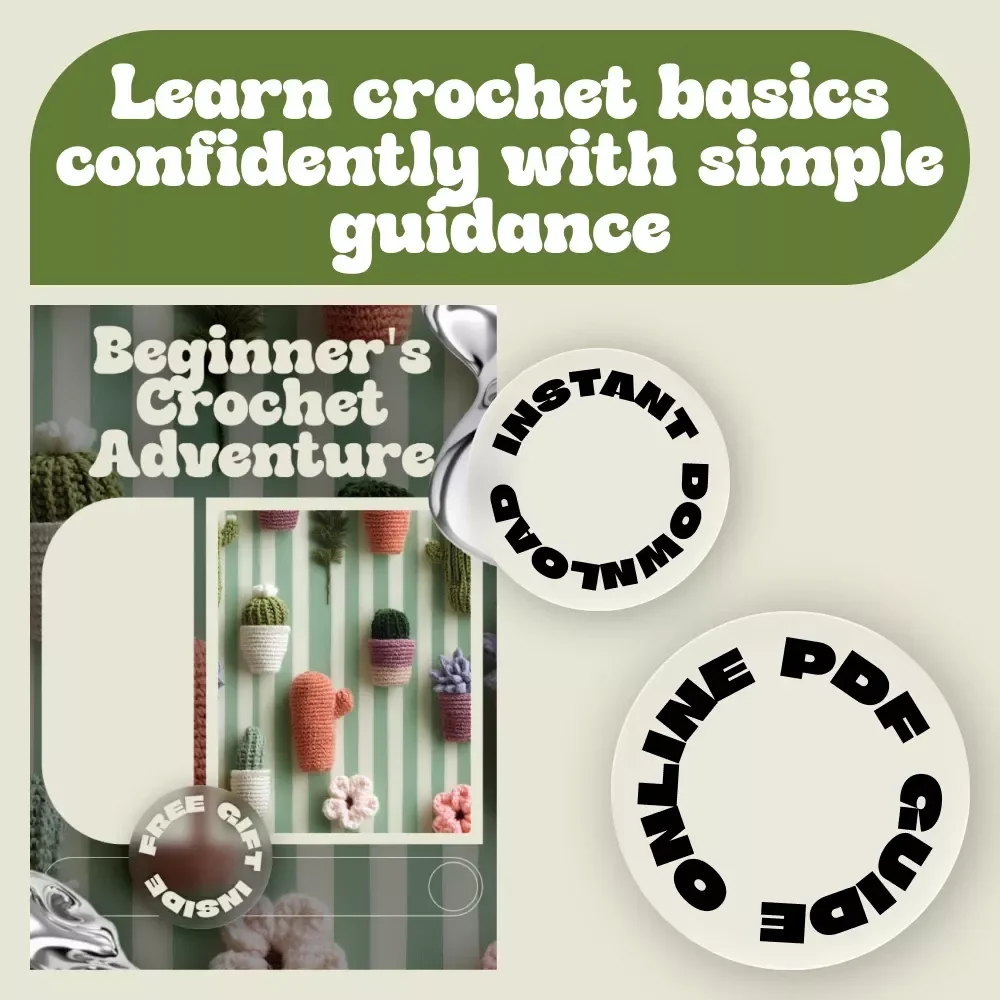 Beginner's Crochet Adventure | Crochet Guide for Beginners, Step-by-Step Crochet eBook, Learn to Crochet Basics, Digital Download