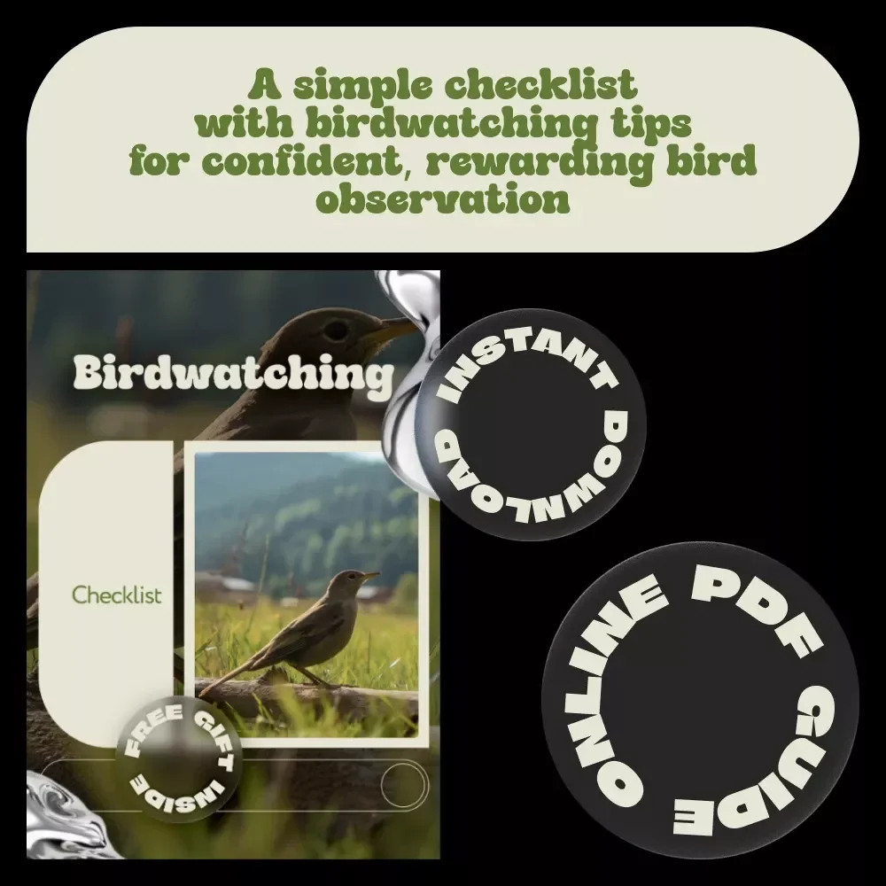 Birdwatching Checklist | Easy Birdwatching Tips Guide for Beginners & Nature Lovers | Printable & Digital Download