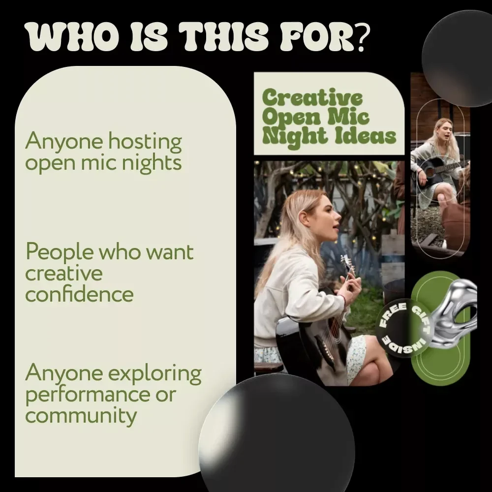 Creative Open Mic Night Ideas Ebook | Inspiring Open Mic Night Ideas for Hosts, Performers & Event Creators