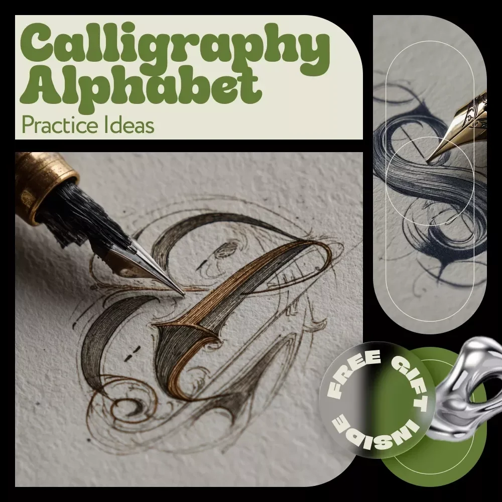 Calligraphy Alphabet Practice Ideas – Digital Download Guide for Modern Calligraphy, Lettering Practice, Alphabet Drills & Creative Skill Building
