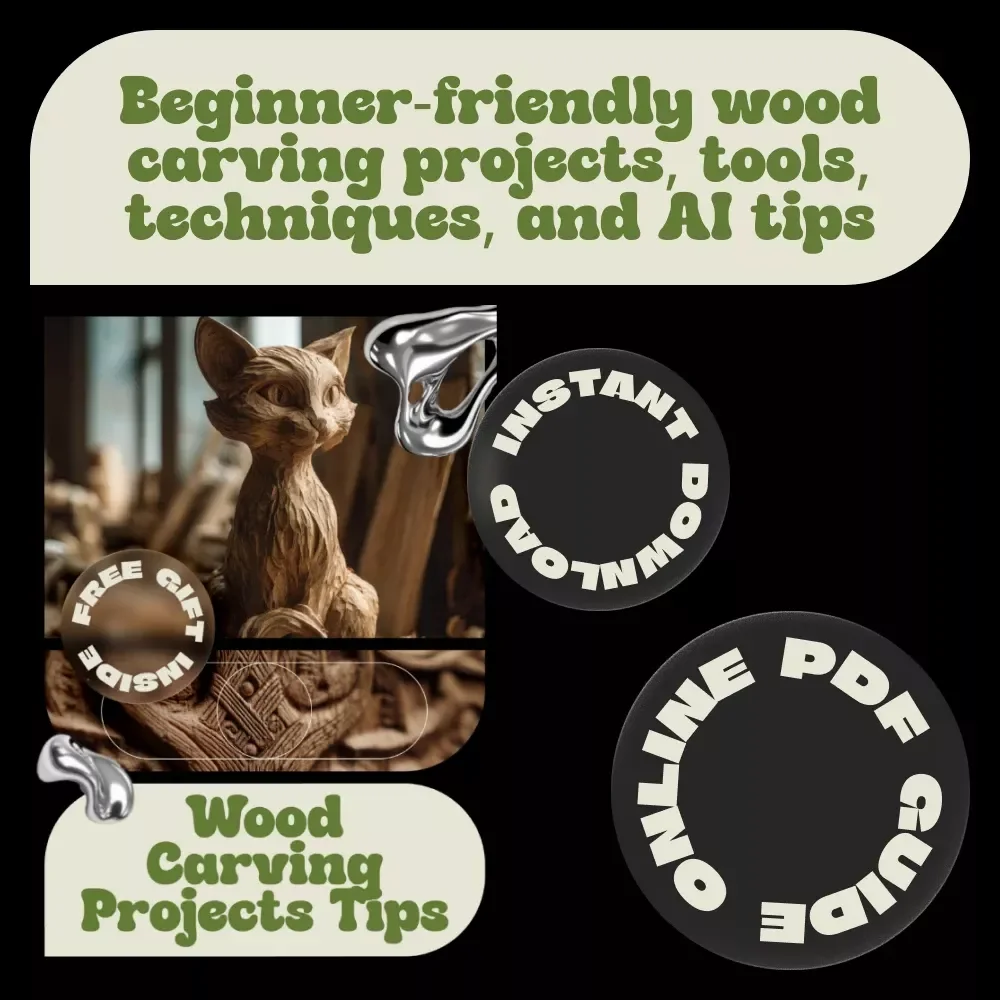 Wood Carving Projects Tips Checklist | Beginner to Advanced Wood Carving Ideas, Step-by-Step Digital Guide for Creative Carvers