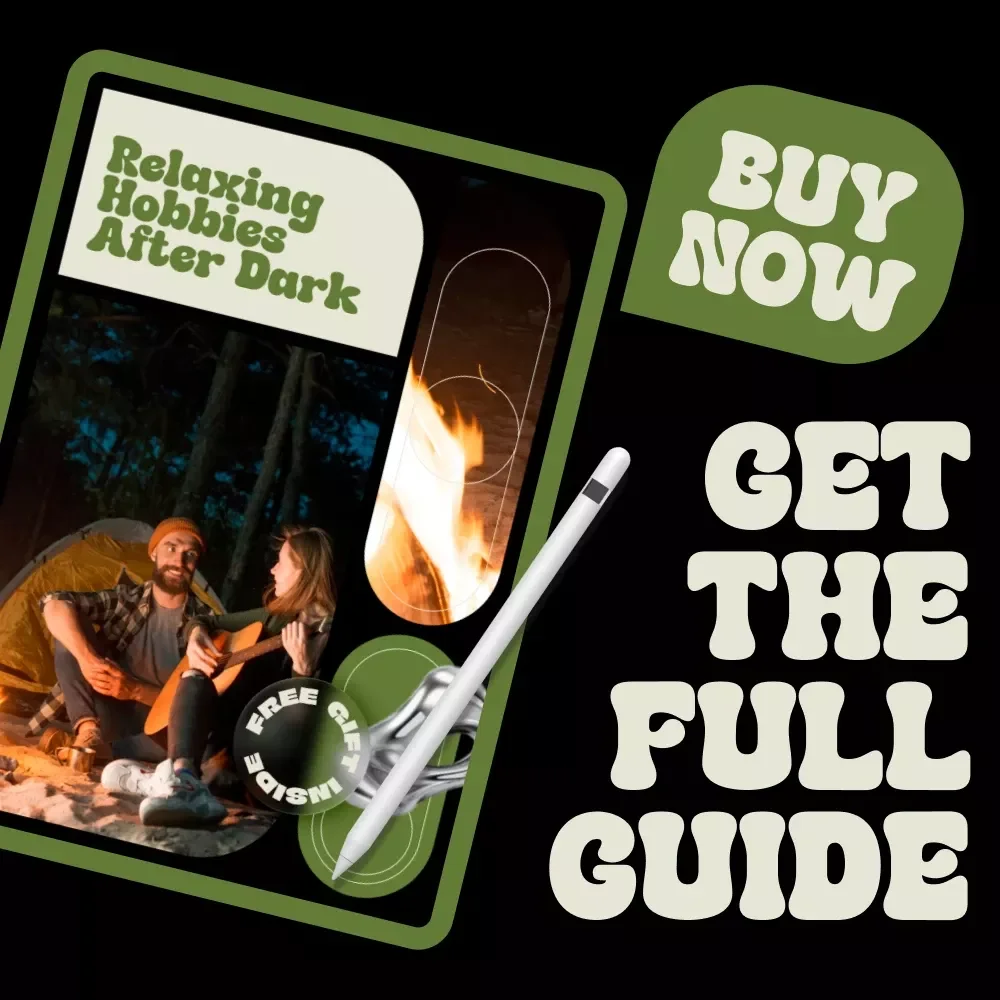 Relaxing Hobbies After Dark | Ebook with Ideas for Relaxing Hobbies at Night | Evening Self-Care & Stress Relief Guide