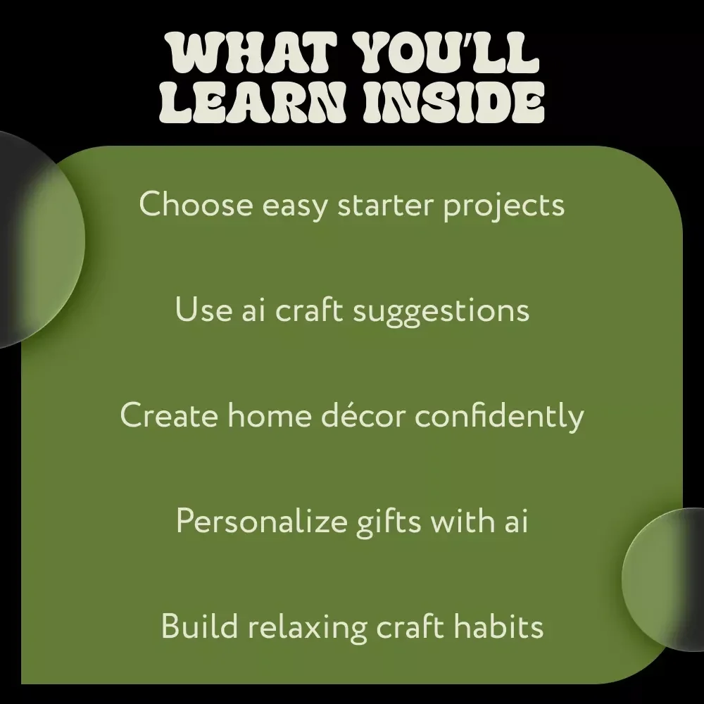 Beginner Projects with the Help of AI Tools – Creative Craft eBook for Beginners, Smart DIY Ideas, ai tools to recommend beginner crafts, Easy Home Décor, Gifts & Seasonal Projects
