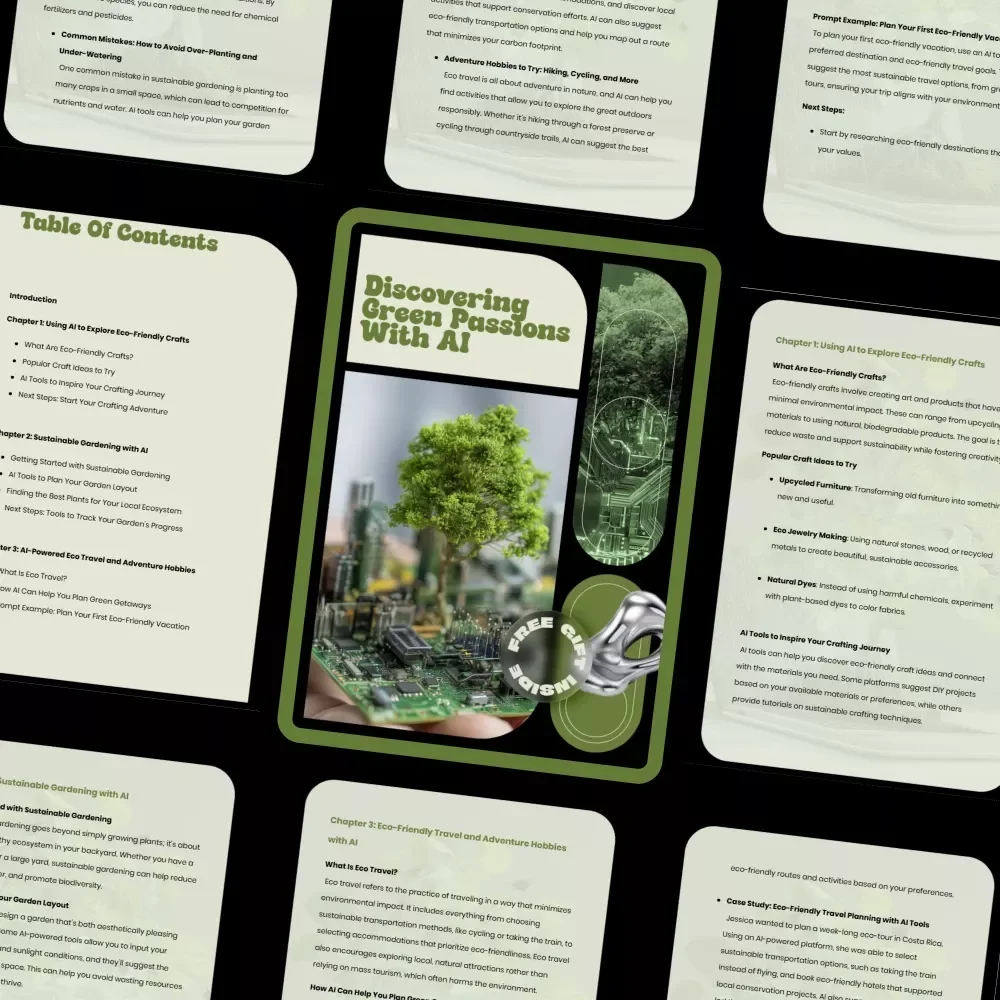 Discovering Green Passions with AI – Eco-Friendly Ebook Guide Using AI Tools to Discover Eco Hobbies, Sustainable Crafts, Gardening & Green Living