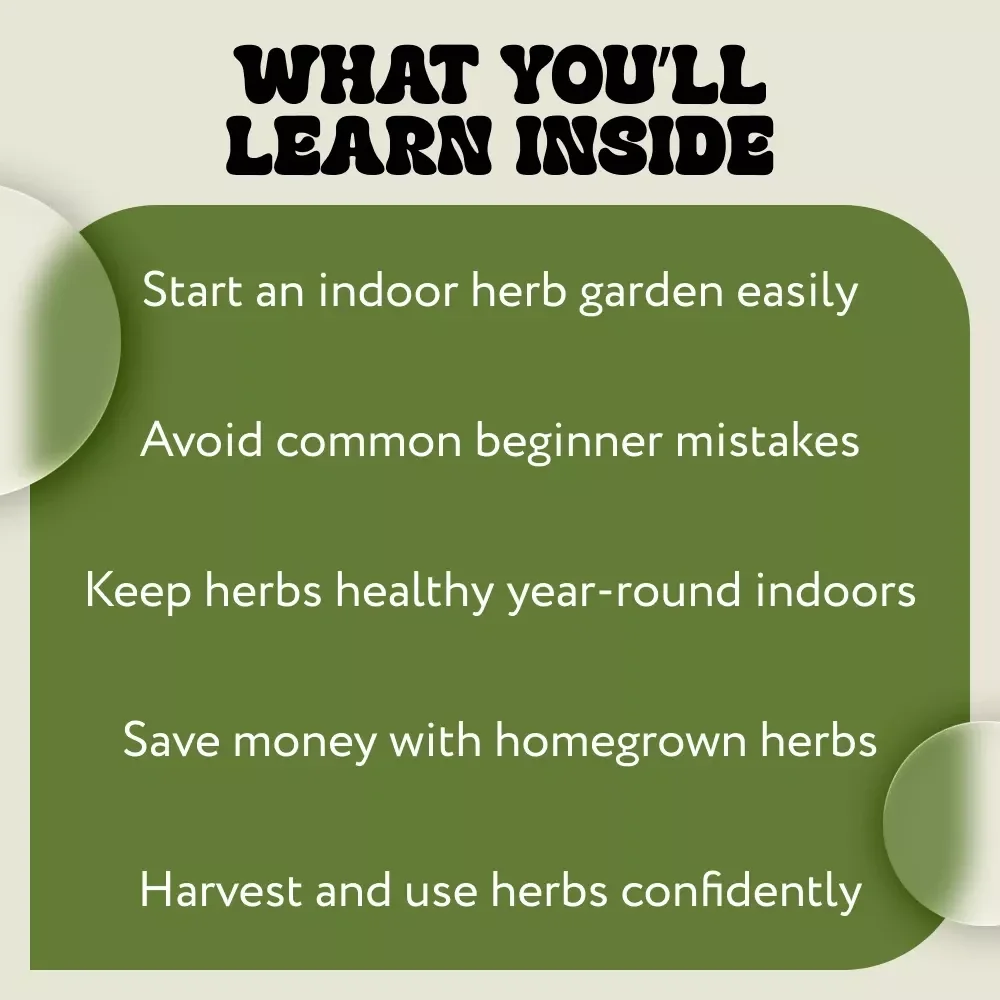 A Beginner's Guide to Herb Gardening | Indoor Herb Gardening eBook for Beginners | Grow Fresh Herbs at Home Digital Download