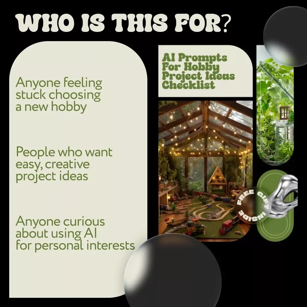 AI Prompts for Hobby Project Ideas Checklist | Creative Hobby Planner, Smart AI Prompt Guide, Digital Download for Inspiration & New Projects