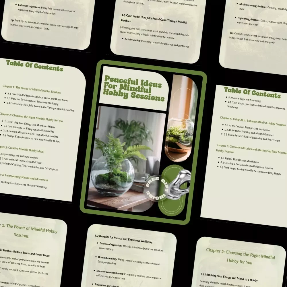 Peaceful Ideas for Mindful Hobby Sessions – Digital Ebook Guide with Calming Practices, Creative Routines & Simple Ideas for Mindful Hobby Sessions