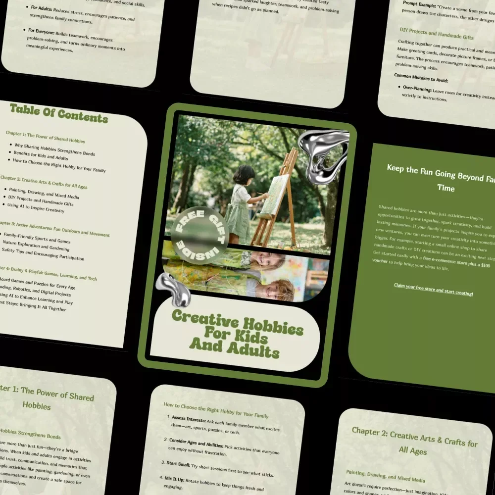 Creative Hobbies for Kids and Adults – A Family Guide to Fun, Learning, and Meaningful Connection | Ideas for Kids and Adult Shared Hobbies