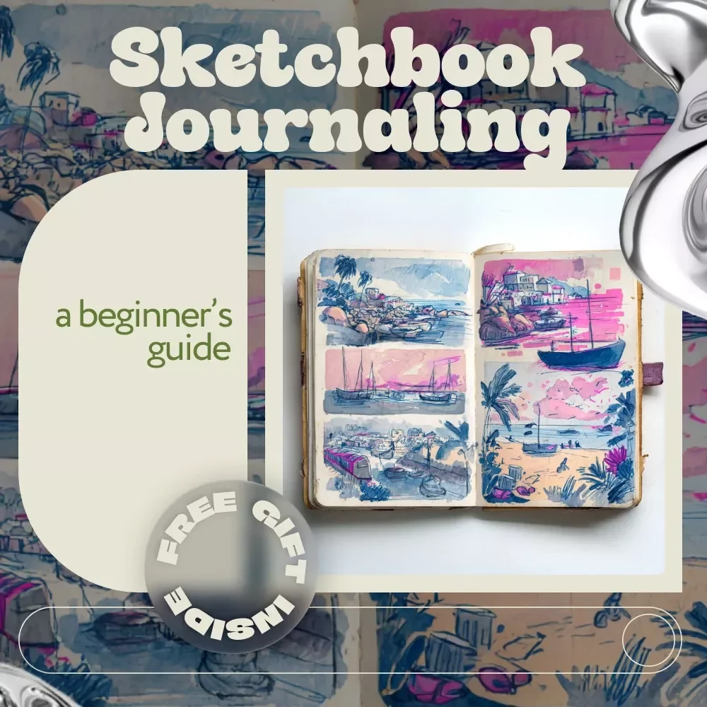 A Beginner’s Guide to Sketchbook Journaling | How to Start Sketchbook Journaling for Beginners | Creative Drawing & Reflection eBook