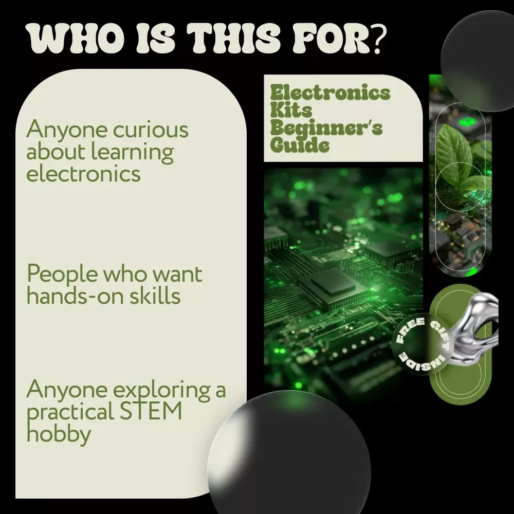 Electronics Beginner’s Guide – Digital Download for Learning Electronics Kits, Parts, and First Projects | Step-by-Step eBook for Kids, Teens & Adults