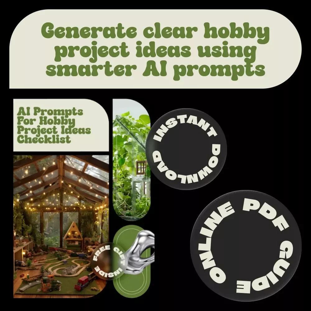 AI Prompts for Hobby Project Ideas Checklist | Creative Hobby Planner, Smart AI Prompt Guide, Digital Download for Inspiration & New Projects