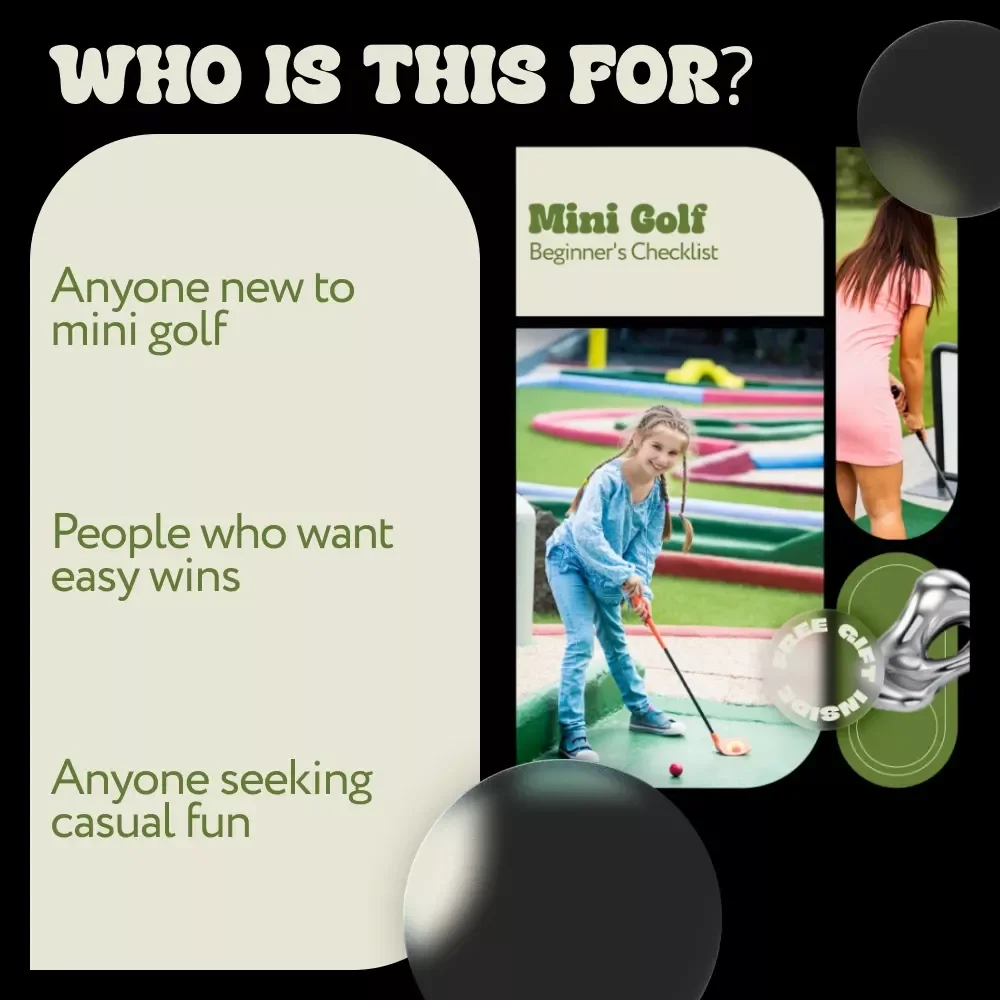 Mini Golf Beginner's Checklist | Easy Step-by-Step Guide for How to Take Up Mini Golf | Printable Digital Checklist for First-Time Players