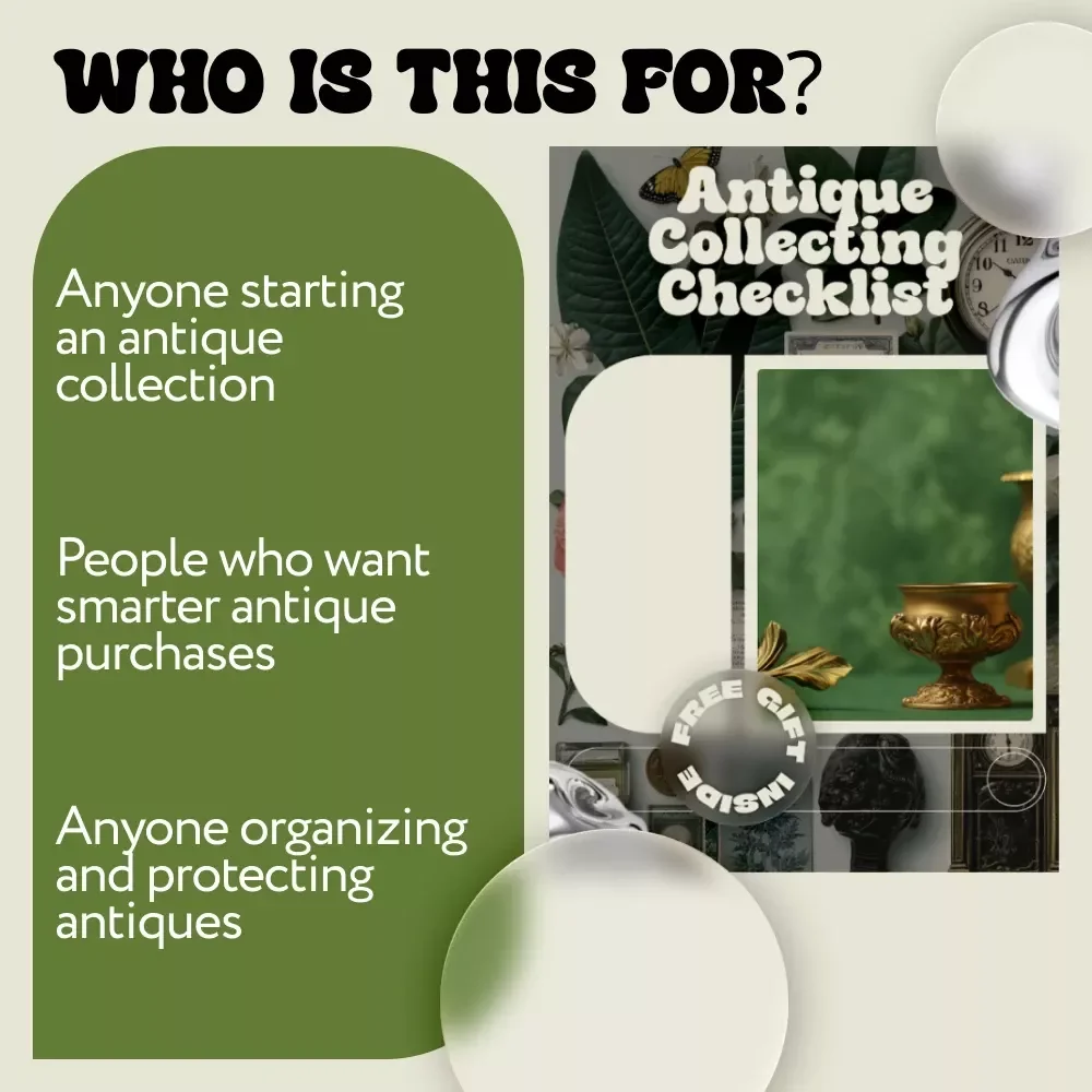 Antique Collecting Checklist | Printable Vintage & Antique Item Collecting Ideas Guide for Beginners & Enthusiasts | Digital Download