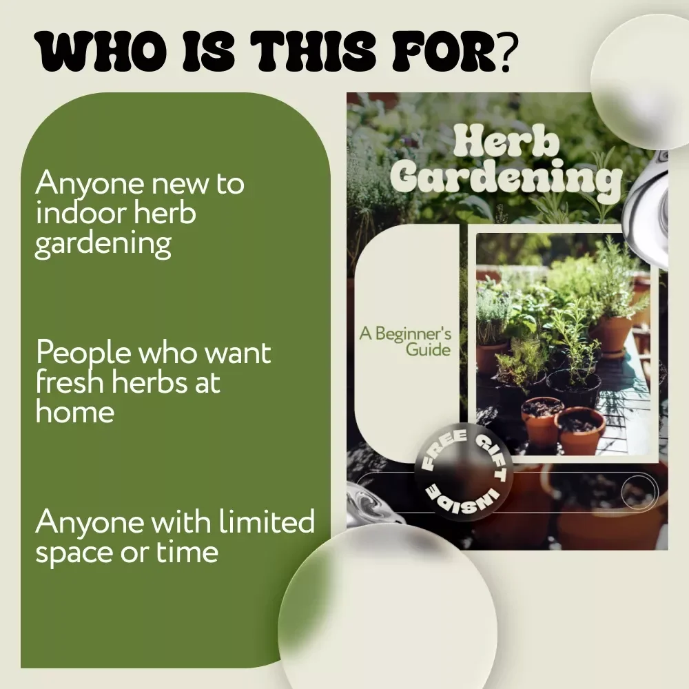 A Beginner's Guide to Herb Gardening | Indoor Herb Gardening eBook for Beginners | Grow Fresh Herbs at Home Digital Download