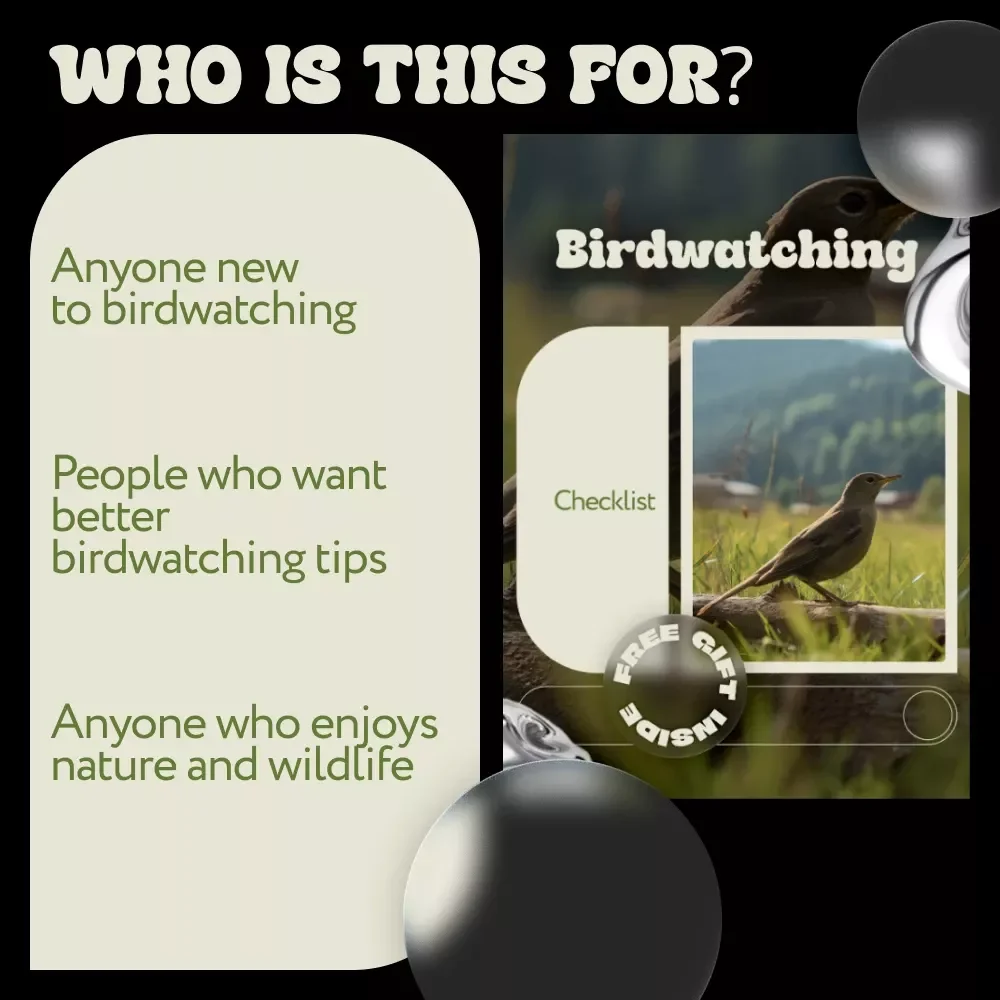 Birdwatching Checklist | Easy Birdwatching Tips Guide for Beginners & Nature Lovers | Printable & Digital Download