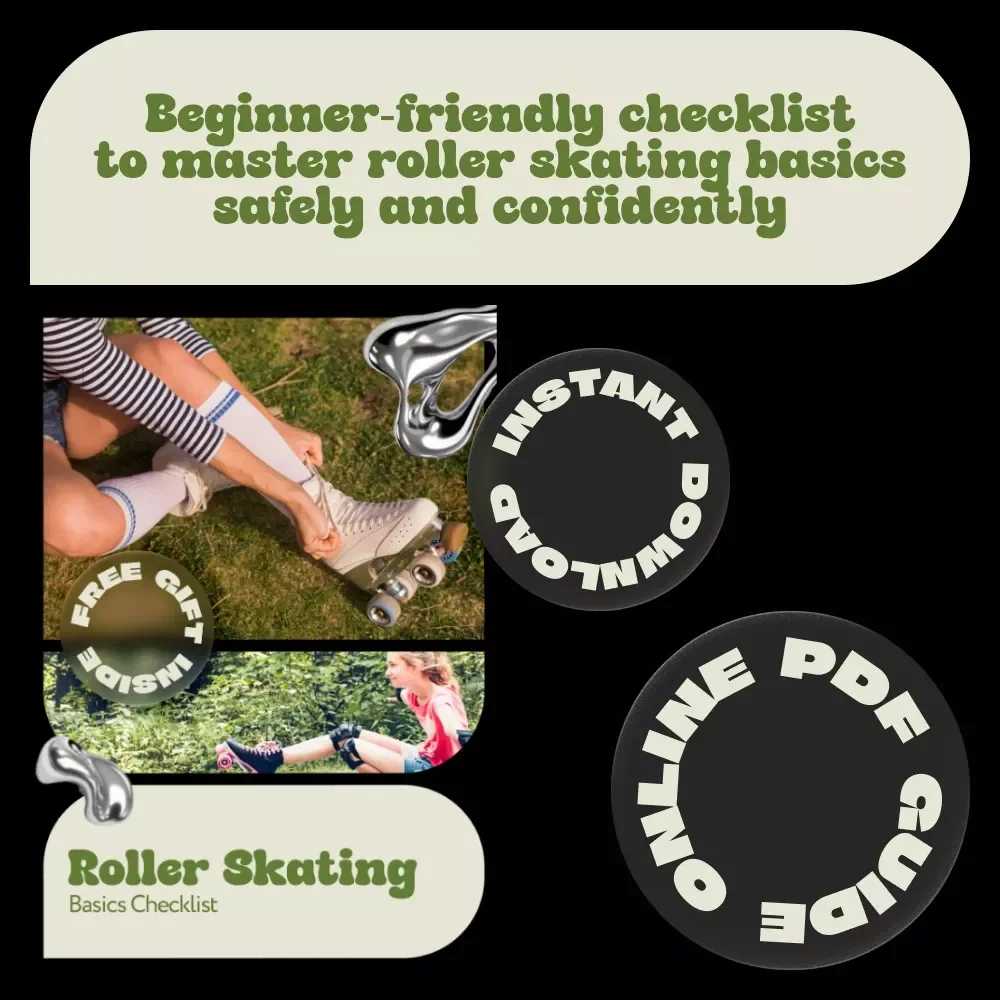 Roller Skating Basics Checklist | Beginner Roller Skating Basics Guide | Printable Skating Skills Checklist