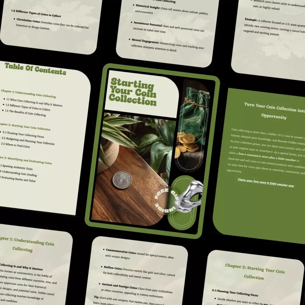 Starting Your Coin Collection – Beginner’s Guide Ebook on How to Take Up Coin Collecting, Coin Collecting Basics, Identification, Storage & Modern Tools