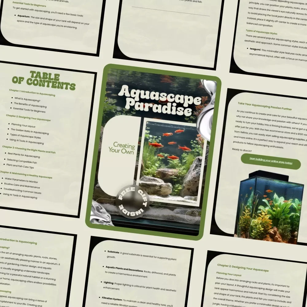 Creating Your Own Aquascape Paradise – Beginner-Friendly Aquascaping Basics Guide, Step-by-Step Aquascape Design & Maintenance Digital Download