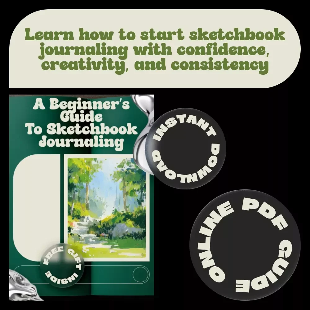 A Beginner’s Guide to Sketchbook Journaling | How to Start Sketchbook Journaling for Beginners | Creative Drawing & Reflection eBook