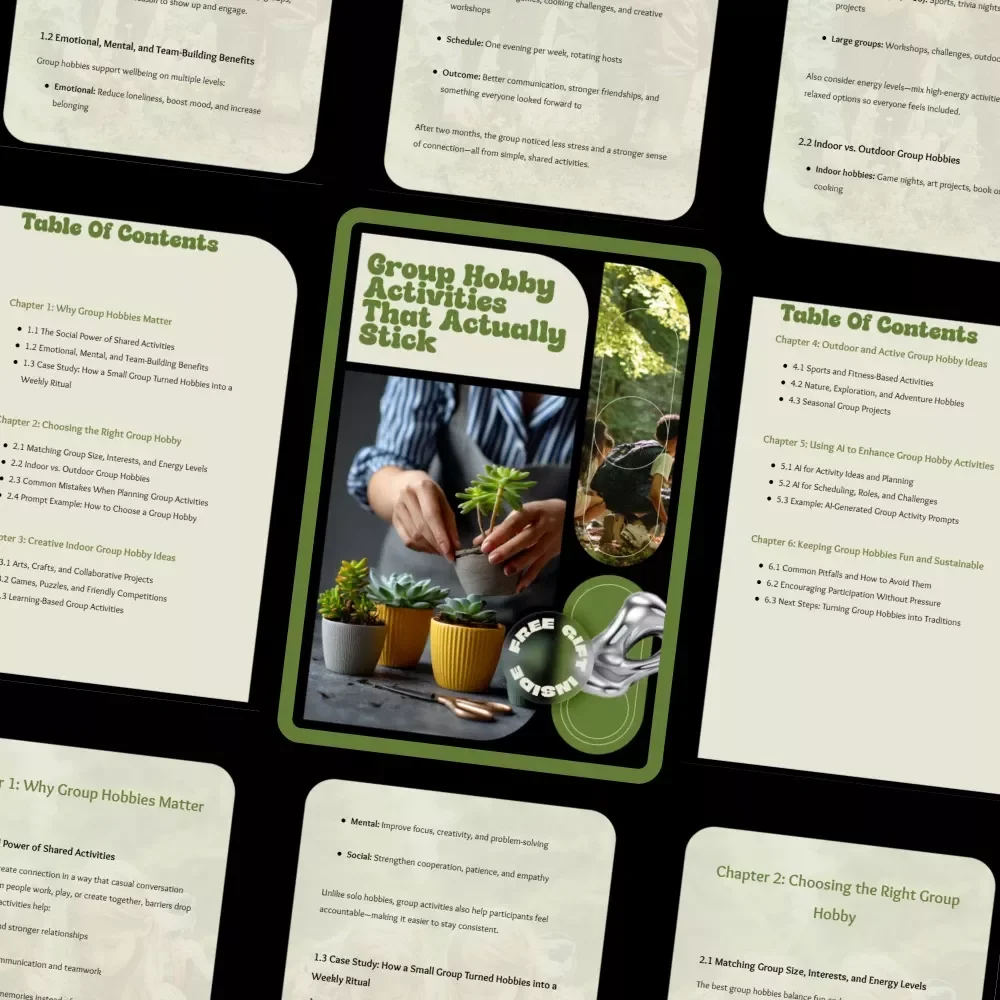Group Hobby Activities That Actually Stick – Practical Ebook with Ideas for Group Hobby Activities, Team Bonding, Social Clubs & Friends