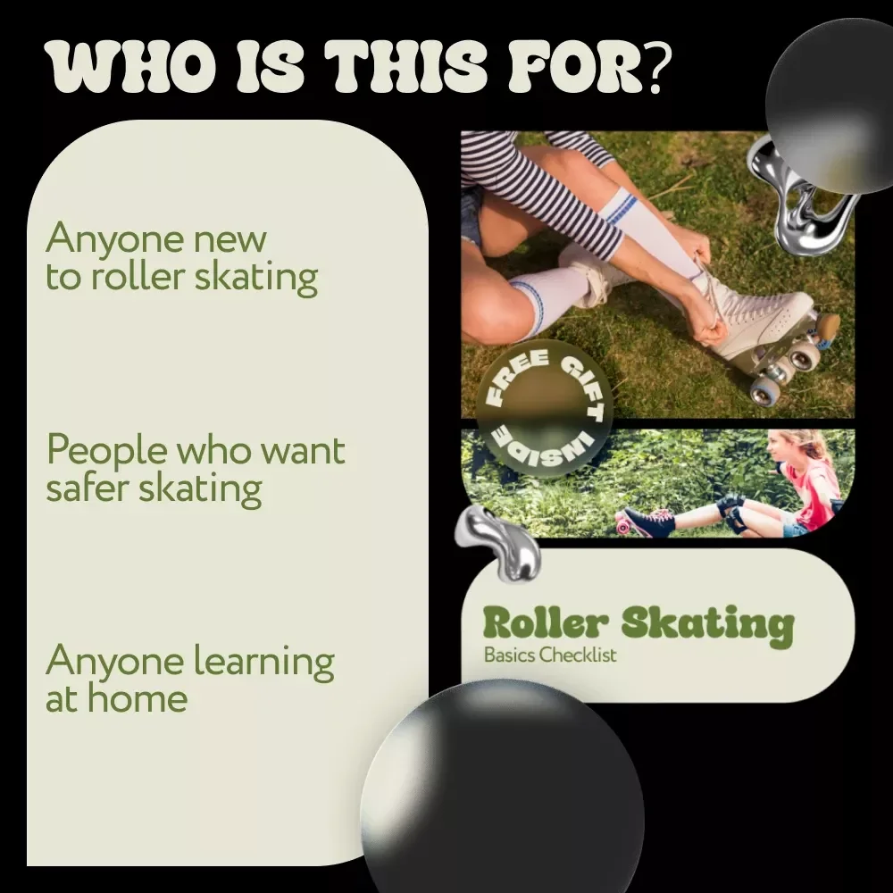 Roller Skating Basics Checklist | Beginner Roller Skating Basics Guide | Printable Skating Skills Checklist
