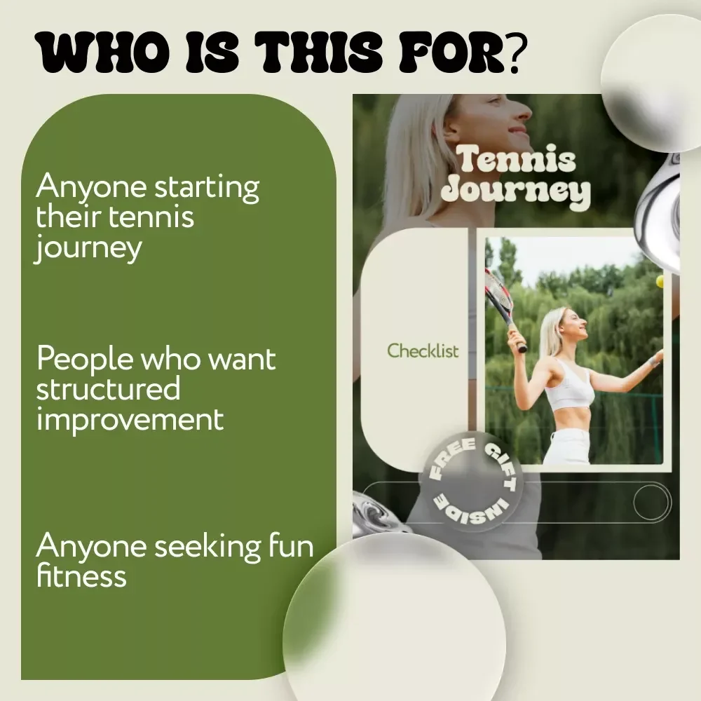 Tennis Journey Checklist – Beginner-Friendly Digital Checklist for How to Take Up Tennis, Step-by-Step Tennis Starter Guide, Printable & Instant Download