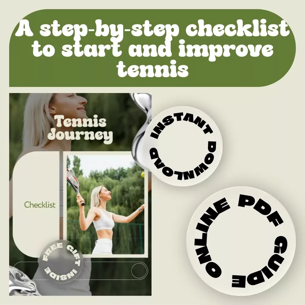 Tennis Journey Checklist – Beginner-Friendly Digital Checklist for How to Take Up Tennis, Step-by-Step Tennis Starter Guide, Printable & Instant Download