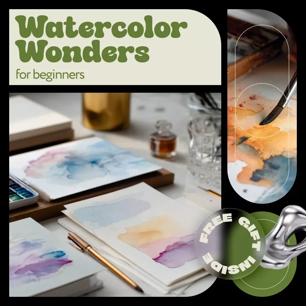 Watercolor Wonders for Beginners – Step-by-Step Ebook with Simple Watercolor Exercises for Beginners, Easy Techniques, Creative Practice Guide