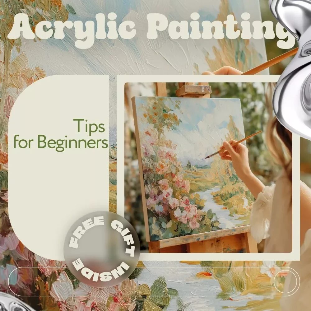 Acrylic Painting Tips for Beginners – Easy Acrylic Painting Guide, Step-by-Step Beginner Acrylic Techniques, Digital Art eBook & Checklist