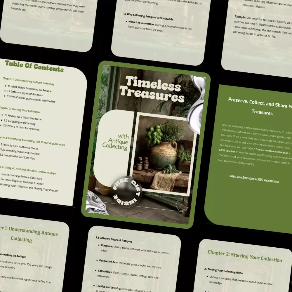 Timeless Treasures with Antique Collecting – A Practical Guide Filled with Antique Collecting Ideas for Beginners & Passionate Collectors