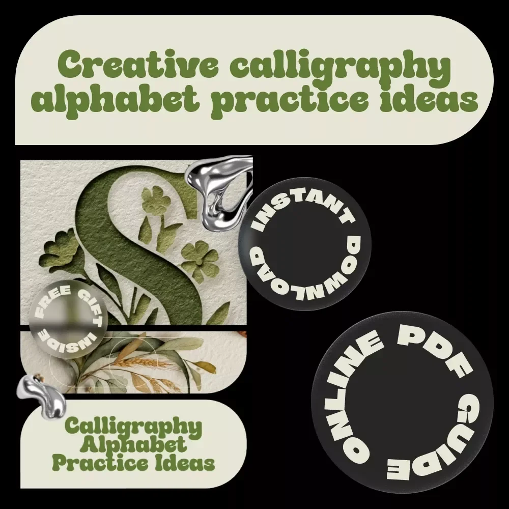 Calligraphy Alphabet Practice Ideas – Digital Download Guide for Modern Calligraphy, Lettering Practice, Alphabet Drills & Creative Skill Building
