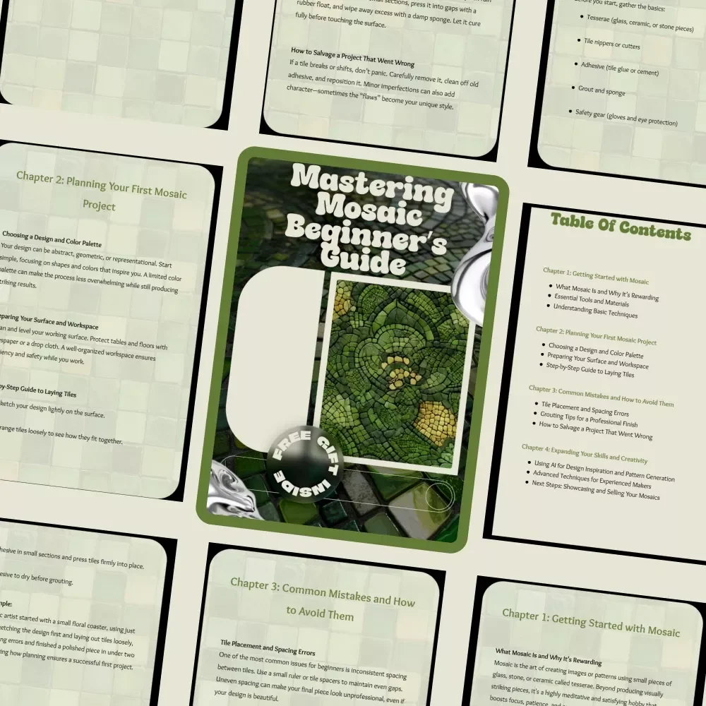 Mastering Mosaic Beginner’s Guide | Mosaic Art eBook for Beginners, Step-by-Step Tile & Grouting Guide, Creative Mosaic Design Digital Download