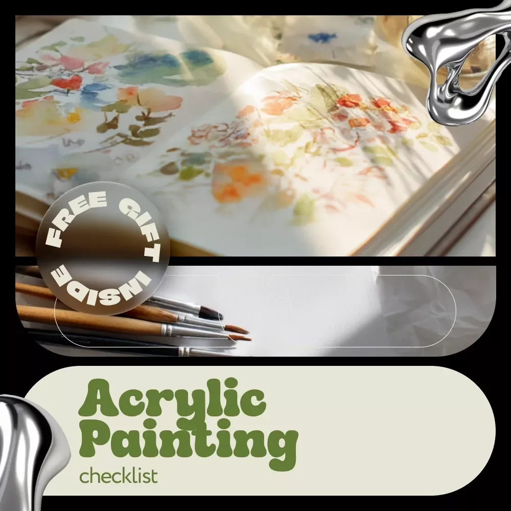 A Beginner Acrylic Painting Checklist – Printable Step-by-Step Guide for New Artists | Beginner Acrylic Painting Tips & Creative Setup Checklist