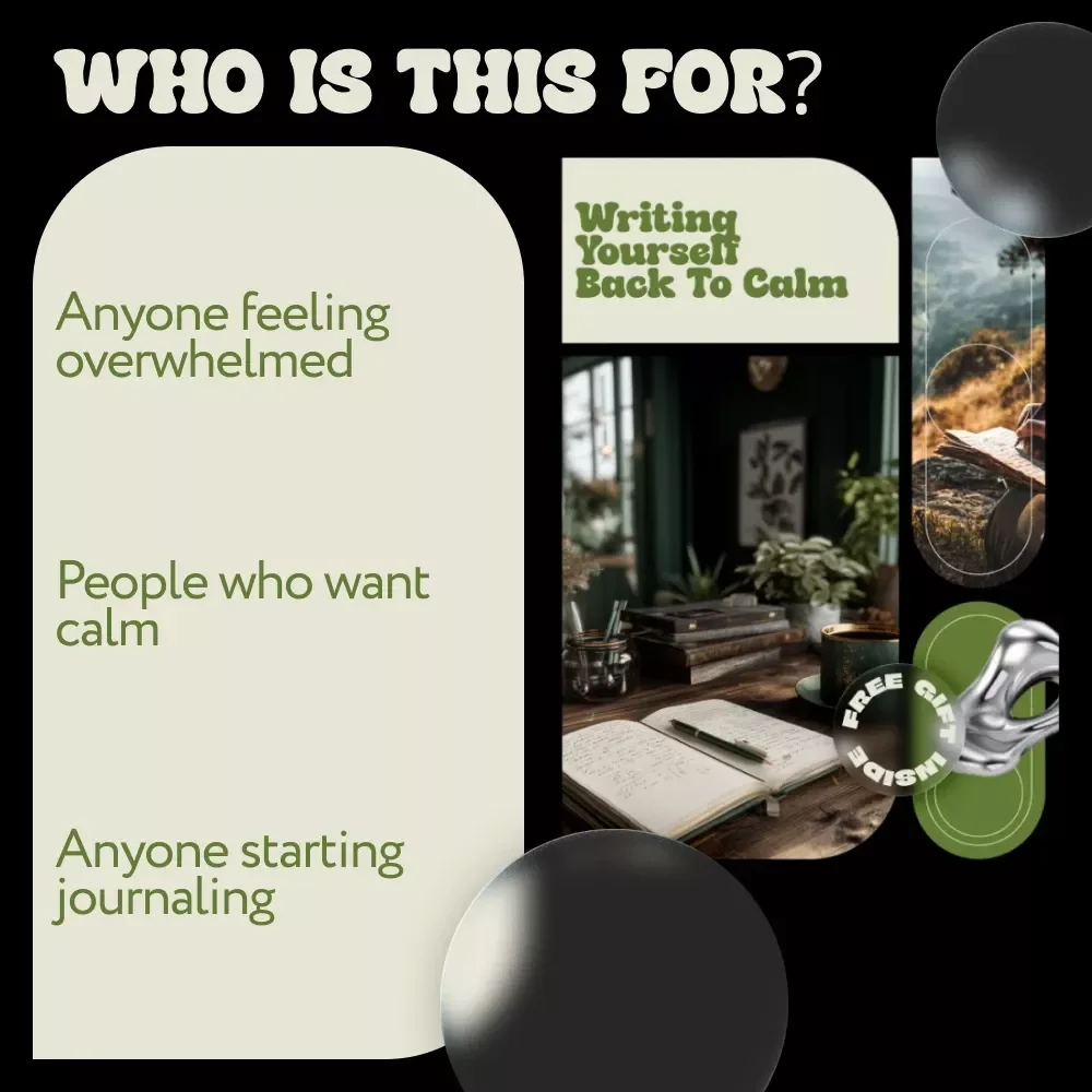 Writing Yourself Back to Calm – Journaling Mindfulness Guide for Stress Relief, Emotional Clarity & Daily Reflection